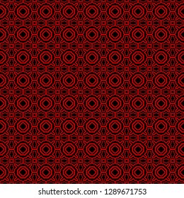 Ethnic classic pattern. Seamless vector illustration. Abstract geometric repeat backdrop. For decoration, wallpaper, print, fabric. Black, red color.