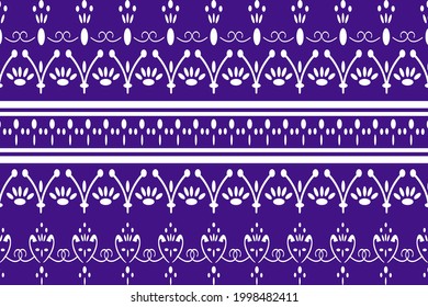 ethnic cloth pattern Blue background with white and beautiful colors. batik,ornate, oriental, asian, repeat, element, retro, folk, paisley, motif, color, native, motif, azte