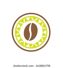 ethnic coffee bean logo design vector illustrations