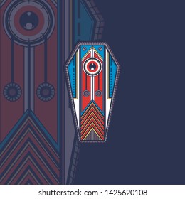 ethnic coffin illustration bright colour