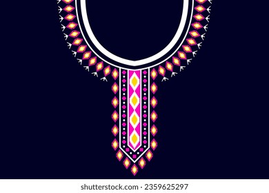 ethnic collar lace oriental pattern. Aztec style embroidery abstract vector illustration. Designs for fashion texture, textile, fabric, shirt, cloth