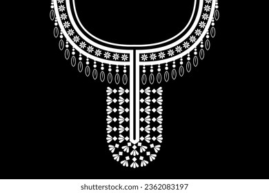 ethnic collar lace oriental pattern. Aztec style embroidery abstract vector illustration. Designs for fashion texture, textile, fabric, shirt, cloth