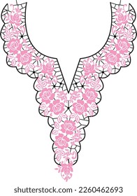 ethnic collar patterns suitable for textiles white background