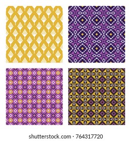 Ethnic colored patterns. Colorful mexican or indian seamless pattern set with stylized nativity folk ornaments vector illustration