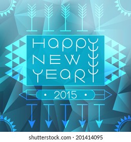 Ethnic colorful congratulatory poster,Happy New Year