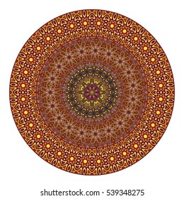 Ethnic colorful floral mandala. Vintage decorative elements. Decor for your design,lace ornament. Oriental pattern, vector illustration. Islam, arabic, indianturkish pakistan chinese ottoman motif