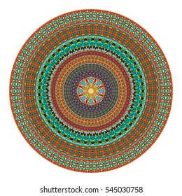 Ethnic colorful floral mandala. Vintage decorative elements. Decor for your design,lace ornament. Oriental pattern, vector illustration. Islam, arabic, indianturkish pakistan chinese ottoman motif
