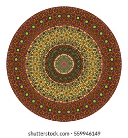 Ethnic colorful floral mandala. Vintage decorative elements. Decor for your design,lace ornament. Oriental pattern, vector illustration. Islam, arabic, indian,turkish pakistan chinese ottoman motif