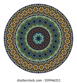 Ethnic colorful floral mandala. Vintage decorative elements. Decor for your design,lace ornament. Oriental pattern, vector illustration. Islam, arabic, indian,turkish pakistan chinese ottoman motif