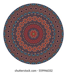Ethnic colorful floral mandala. Vintage decorative elements. Decor for your design,lace ornament. Oriental pattern, vector illustration. Islam, arabic, indian,turkish pakistan chinese ottoman motif