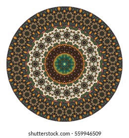 Ethnic colorful floral mandala. Vintage decorative elements. Decor for your design,lace ornament. Oriental pattern, vector illustration. Islam, arabic, indian,turkish pakistan chinese ottoman motif
