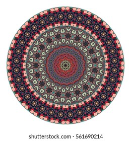 Ethnic colorful floral mandala. Vintage decorative elements. Decor for your design,lace ornament. Oriental pattern, vector illustration. Islam, arabic, indian,turkish pakistan chinese ottoman motif