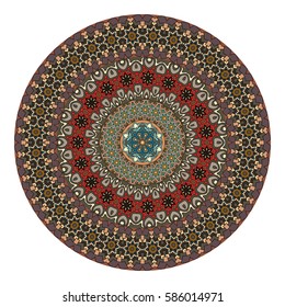 Ethnic colorful floral mandala. Vintage decorative elements. Decor for your design,lace ornament. Oriental pattern, vector illustration. Islam, arabic, indian,turkish pakistan chinese ottoman motif
