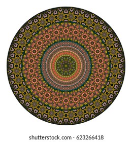 Ethnic colorful floral mandala. Vintage decorative elements. Decor for your design,lace ornament. Oriental pattern, vector illustration. Islam, arabic, indian,turkish pakistan chinese ottoman motif