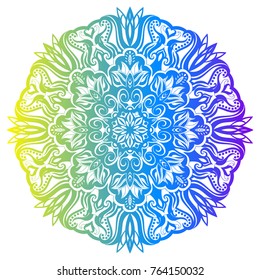 Ethnic colorful floral mandala. Vintage decorative elements. Decor for your design,lace ornament. Oriental pattern, vector illustration. Islam, arabic, indianturkish pakistan chinese ottoman motif