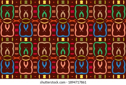 Ethnic colorful folk ornament. Original texture in Mexican, Indian, Aztec style. Geometric background for wallpaper, wrapping paper, textiles, fabric, website, stained glass. 