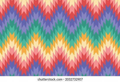 ethnic colorful geometric pattern,  texture traditional ornament design trendy decorative. Aztec pattern native.