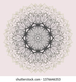 Ethnic, Colorful Henna Mandala Design. Ornament Round Concept. Vector Decorative Illustration Design. Pastel gradient.