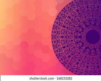 Ethnic & Colorful Henna Mandala design, very elaborate and easily editable