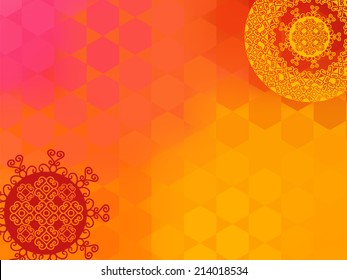 Ethnic & Colorful Henna Mandala design, very elaborate and easily editable