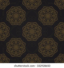 Ethnic & Colorful Henna Mandala pattern with Vintage decorative elements. design Round Ornament Pattern.