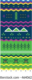 Ethnic colorful pattern. Folk pattern with floral elements.
