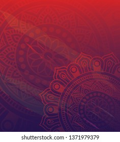 Ethnic Colorful Round Ornamental Henna Mandala Floral Background Design Vector Illustration