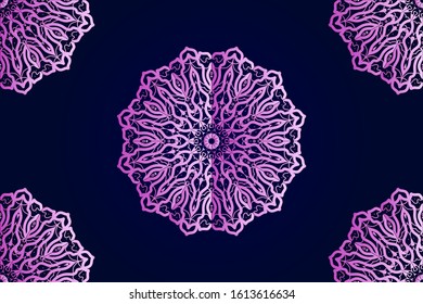 Ethnic Colorful Round Ornamental Henna Mandala Floral Background Design Vector Illustration. EPS 10.