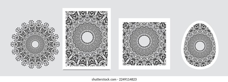 Ethnic Colorful Round Ornamental Henna Mandala Floral Background Design Vector Illustration