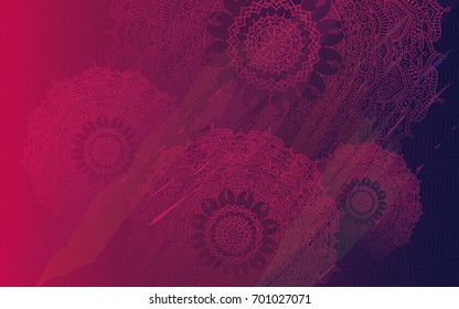 Ethnic Colorful Round Ornate Henna Mandala Design Background