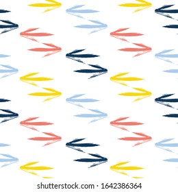 Ethnic colorful seamless pattern made in vecor Red, blue and yellow dominate. Illustration for fabric, background, wallpaper, scrapbooking projects for kids.