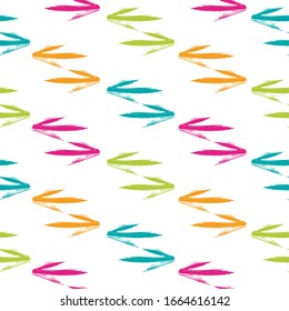 Ethnic colorful seamless pattern made in vecor Texture with tribal indian hand drawn arrows. Native american background design.