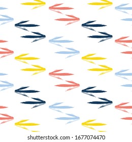 Ethnic colorful seamless pattern made in vecor Red, green and yellow dominate. Illustration for fabric, background, wallpaper, scrapbooking projects for kids.