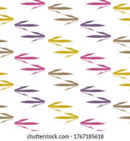 Ethnic colorful seamless pattern made in vector Texture with tribal indian hand drawn arrows. Vector abstract modern seamless pattern with arrows in tender colors.
