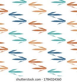 Ethnic colorful seamless pattern made in vecor Texture with tribal indian hand drawn arrows. Native american background design.