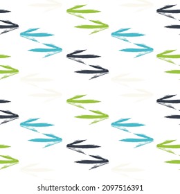 Ethnic colorful seamless pattern made in vecor Texture with tribal indian hand drawn arrows. Native american background design.