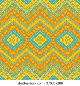 Ethnic colorful zigzag seamless pattern