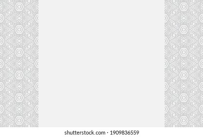 Ethnic convex geometric white background in doodling style. Embossed volumetric 3D pattern for wallpaper, presentations. Texture with vertical inserts.