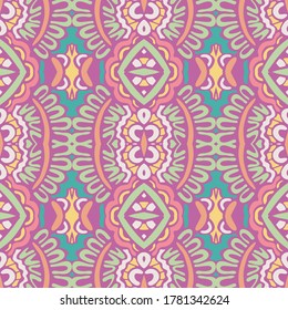 Ethnic cotton textile design festive pattern for fabric. Abstract Doodle style seamless pattern ornamental. Indian design