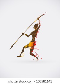 Icono del vector creativo étnico, Ilustración conceptual tribal africana