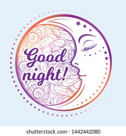 Ethnic cresent moon motif. Colorful print.