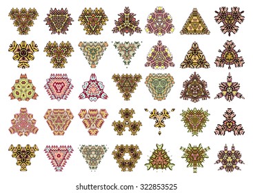 Ethnic cultural identity symbols for the page decoration. Vector illustration. Isolated on the white background. 