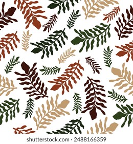 Ethnic Culture Patterns, leafs seamless pattern, Cultural Diversity in Modern Fashion, Clothing Prints