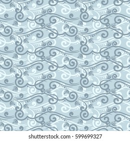 Ethnic curles vintage abstract seamless background. Vector ornamental pattern.