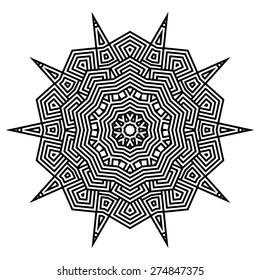Ethnic decor element.Vector mandala design