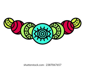 Ethnic decoration. Balls with an abstract pattern. Vector illustration.