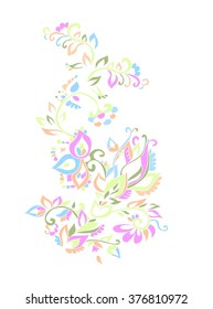 Ethnic decoration, floral design element.Vector illustration hand drawn.