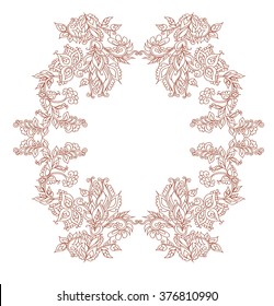 Ethnic decoration, floral design element.Vector illustration hand drawn.