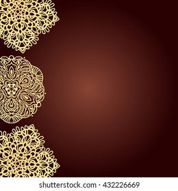 Ethnic decorative background. Hand drawn backdrop. Islam, Arabic, Indian, ottoman motifs. Boho style. 