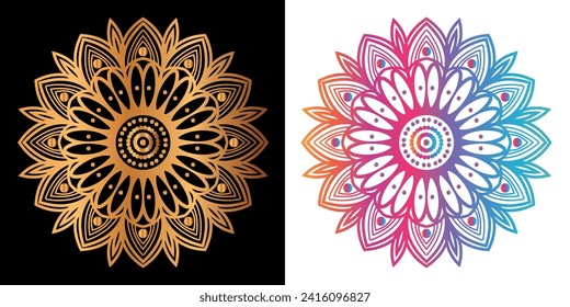 Ethnic decorative element luxury golden mandala design